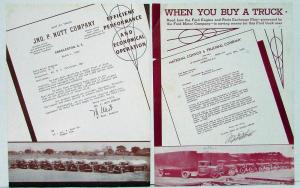 1934 1935 Ford Truck Testimonial Flyers Natl Convoy Trucking Co Jno Nutt Co Orig