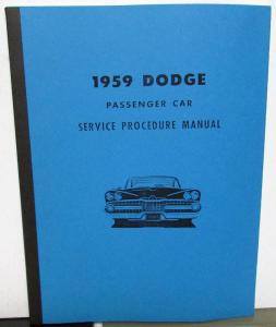 1959 Dodge Dealer Passenger Car Service Shop Manual Supplement Repair Repro