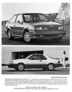 1987 Ford Escort GT and EXP Press Photo 0108