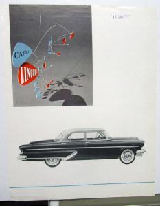 1955 Lincoln & Capri Foreign Dealer Data Sheet Belgium Market French Dutch Text