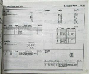 2008 Ford Escape & Mercury Mariner Hybrid Electrical Wiring Diagrams Manual