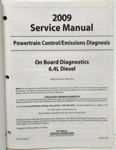 2009 Ford F 250-550 6.4L Diesel Power Control Emissions Diagnosis Service Manual
