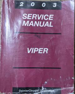 2003 Dodge Viper Service Shop Repair Manual V10 Dealer Original