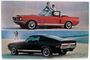 1968 Ford Mustang Shelby Cobra GT 350 500 Large Post Card Mailer Original