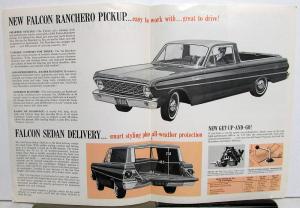 1964 Ford Falcon Ranchero Sedan Delivery Truck Sales Brochure Folder Original