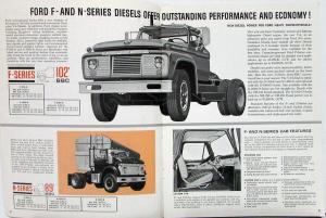 1963 Ford Diesel Single Axle Series F N H 950 1000 1100 Truck Sale Brochure Orig
