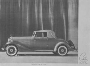 1933 Cadillac V8 Price Sheet Plate with Convertible Coupe on Front