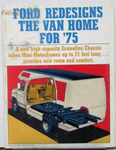 1975 Ford Redesigns Econoline Van Home E-250 -350 Sales Folder Original