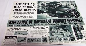 1939 Dodge 1 Thru 2 Ton Truck News Vol 39 No 1 Sales Folder Oversized Original