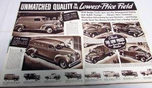 1939 Dodge 1 Thru 2 Ton Truck News Vol 39 No 1 Sales Folder Oversized Original