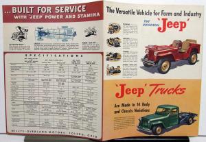 1948 Willys Overland Jeep Trucks Brochure Panel Delivery Wagon Pickup Truck