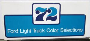 1972 Ford Light Truck Exterior Colors Paint Chips Folder Pickup Bronco Econoline