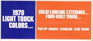 1978 Ford Light Truck Exterior Colors Paint Chips Folder Pickup Bronco Econoline