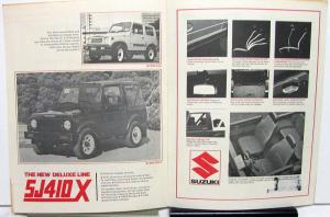 1986 Suzuki 4X4 Dealer Sales Brochure SJ 410 LC VXL SJ410QXLC