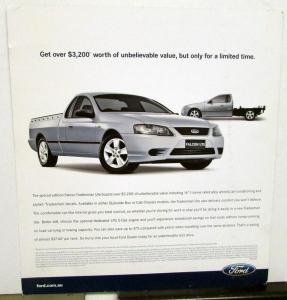 2007 Ford Australian Dealer Falcon Tradesman Ute Foreign Sales Card Sheet