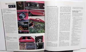 1968 Ford Mustang GT Sports Trim Fastback 2 + 2 Sales Brochure Original Version