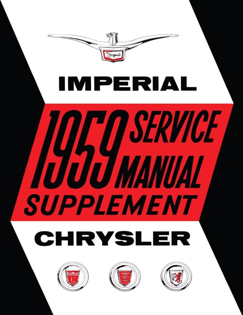 1959 Chrysler Windsor Saratoga New Yorker Imperial Shop Manual Supplement