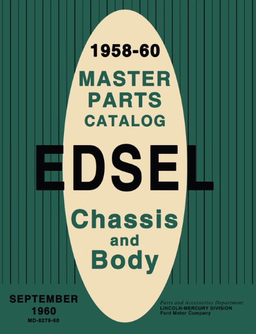 1958 1959 1960 Edsel Master Parts Catalog Book