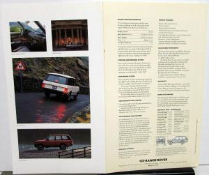 1990 Range Rover Sales Brochure Features Specs