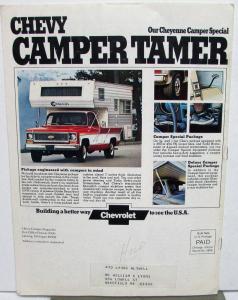 Fall 1973 Chevy Camper Promotional Camping Magazine Chevrolet Cars Trucks RVs