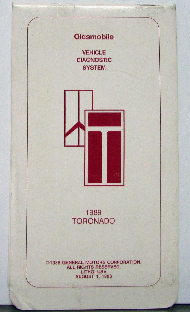 1989 Oldsmobile Toronado Vehicle Diagnostic System Guide DEALER ONLY ITEM Orig