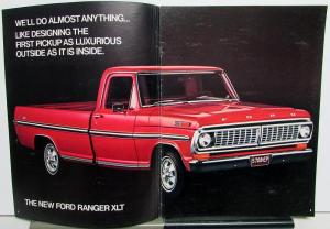1970 Ford Ranger XLT Sport Custom Pickup Truck Sales Brochure Mailer