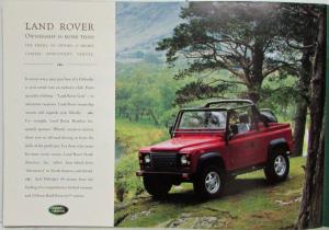 1997 Land Rover Defender 90 Dealer Sales Brochure Features & Specs