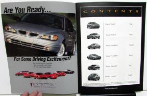 2000 Pontiac Dealer Shoppers Guide Model Comparisons Firebird Grand Am Prix