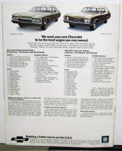 1972 Chevrolet Wagons Chevelle Vega Suburban Sportvan REVISED Sales Brochure