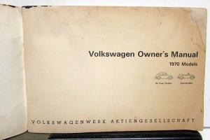1970 Volkswagen Beetle Owners Manual Handbook Sedan and Convertible