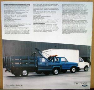 1985 Ford Chassis Cab Series E F & Ranger Truck Sales Brochure Folder Oversized