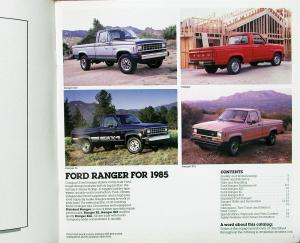 1985 Ford Ranger Pickup Truck XLT XL XLS Environmental Sales Brochure Oversized