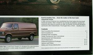 1986 Ford Econoline XL Color Sales Brochure Oversized Original