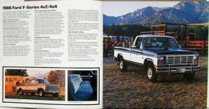 1986 Ford Trucks Wagon Van Pickup Color Sales Brochure Oversized Original
