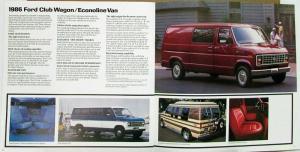 1986 Ford Trucks Wagon Van Pickup Color Sales Brochure Oversized Original