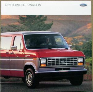 1989 Ford Club Wagon Van XLT XL E Series Sales Brochure Oversized Original