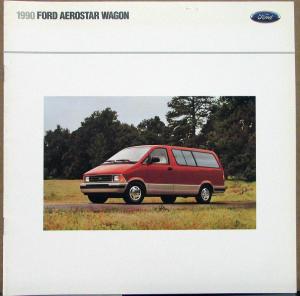 1990 Ford Aerostar Wagon Van Eddie Bauer XLT Plus Sales Brochure Oversized Orig