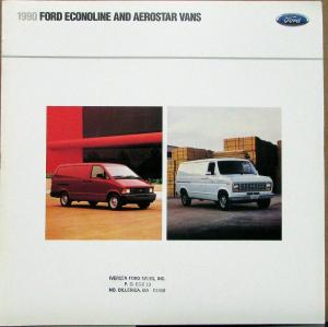 1990 Ford Econoline Aerostar Van Wagon Sales Brochure Oversized Original