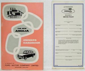 1962 Ford Anglia Owners Handbook Manual & Dealers Service Policy/Warranty