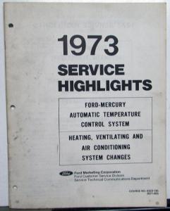 1973 Ford-Mercury Automatic Temperature Control System Training Handbook - HVAC