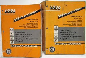 1996 Monte Carlo Lumina Grand Prix Cutlass Supreme Regal Service Shop Manual Set