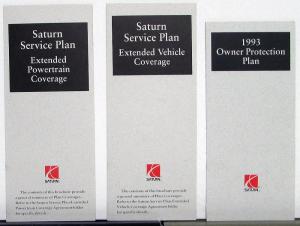 1993 Saturn Service Plan Warranty Protection Brochures Set of 3 Original