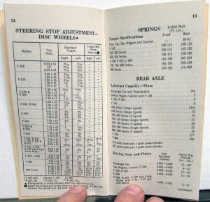 1955 Ford Service Specifications Passenger Car Thunderbird F Series Trucks