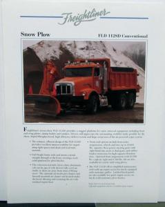 1992 Freightliner Snow Plow Conventional Sales Brochure Original