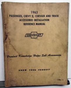 1963 Chevrolet Dealer Accessories Installation Manual Corvair Chevy II Truck