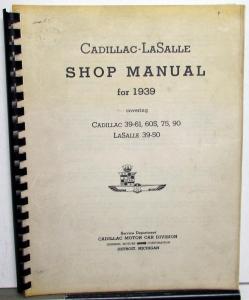 1939 Cadillac La Salle Service Shop Manual 39-61 60S 75 90 39-50 Vintage Repro
