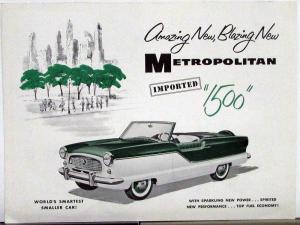 1958 AMC Metropolitan Imported 1500 Sales Folder Metro Club Emblem Back Cover