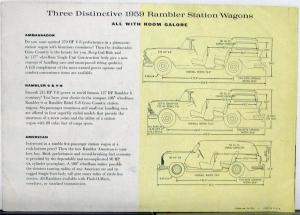 1959 AMC Rambler Station Wagon Rebel Ambassador American Sales Folder Brochure