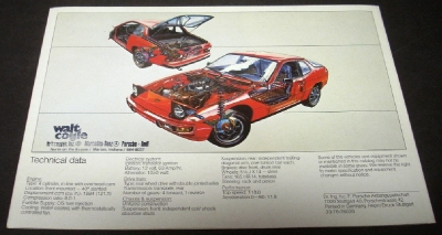 1976 Porsche Dealer Sales Brochure 924 Tri Fold