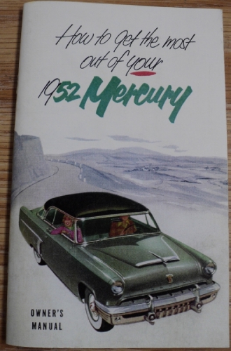 1952 Mercury Owners Manual Monterey Custom New Reproduction